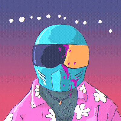 Colorful Person In Helmet And Pink Shirt Saying Paradise GIF