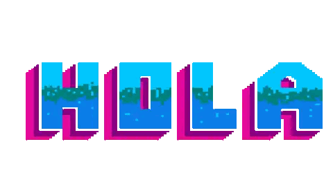 Colorful Pixel Art Hola Sticker