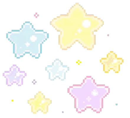 Colorful Pixel Stars Sticker