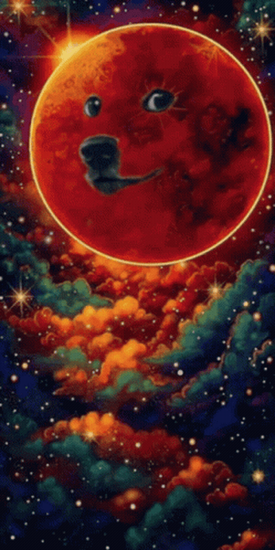 Colorful Planet With Dog Face Painting GIF