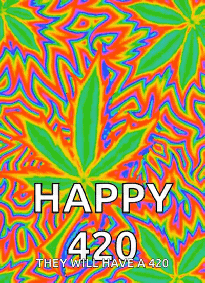 Colorful Poster Happy 420 Marijuana Leaf GIF