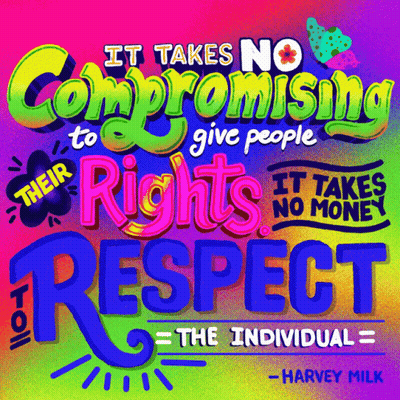 Colorful Poster It Takes No Compromising To Give People Their Rights GIF