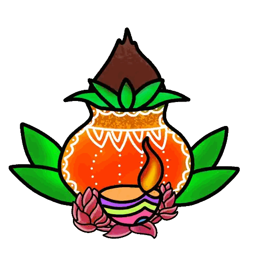 Colorful Pot With Candle Sticker