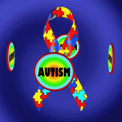 Colorful Puzzle Ribbon With Autism Word GIF