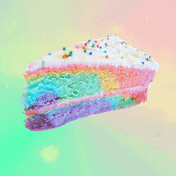 Colorful Rainbow Cake Slice