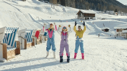 Colorful Retro Dancing Skiing  GIF