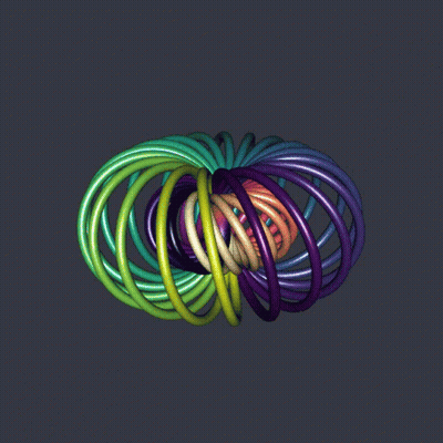 Colorful Rings Stacked On Dark Background GIF