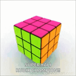 Colorful Rubik's Cube Champion  GIF
