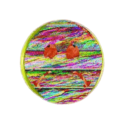 Colorful Sad Face Circle Sticker
