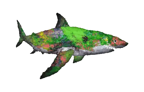 Colorful Shark With Yellow Tail Sticker