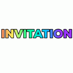Colorful Shiny Invitation Text GIF