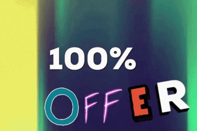 Colorful Sign 100% Offer GIF