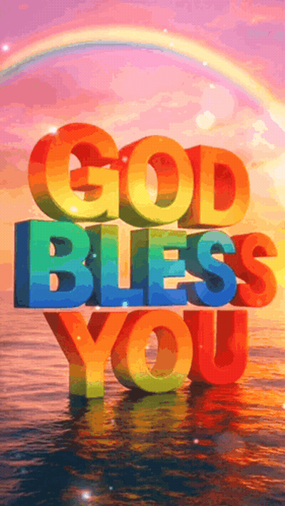 Colorful Sign Saying God Bless You GIF