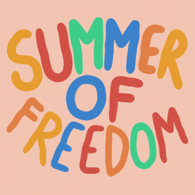 Colorful Sign Saying Summer Of Celebrations GIF