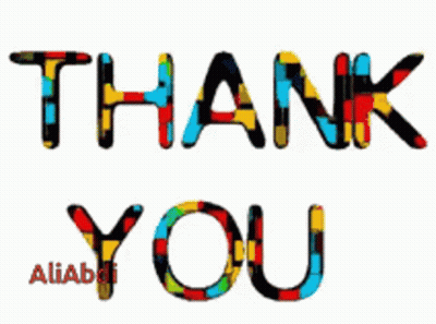 Colorful Sign Saying Thank You Aliabdi You GIF