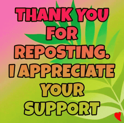 Colorful Sign Thank You For Reposting I Appreciate Your Support GIF