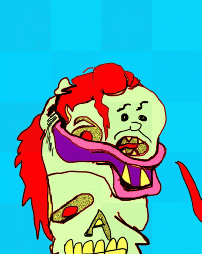 Colorful Skeleton With Purple Mouth GIF