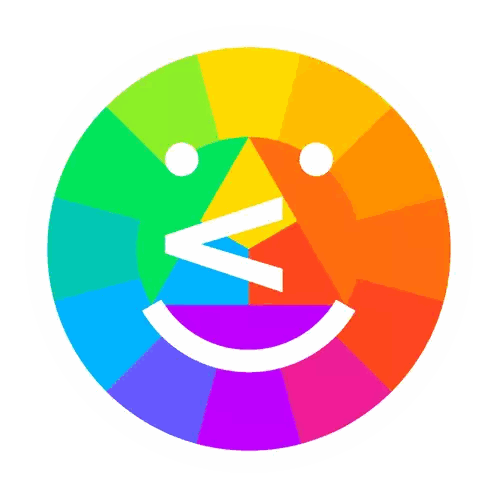 Colorful Smiley Face With V Sticker