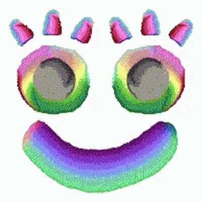Colorful Smiley With Rainbow Nose And Mouth GIF