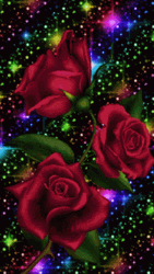 Colorful Sparkling Red Roses GIF