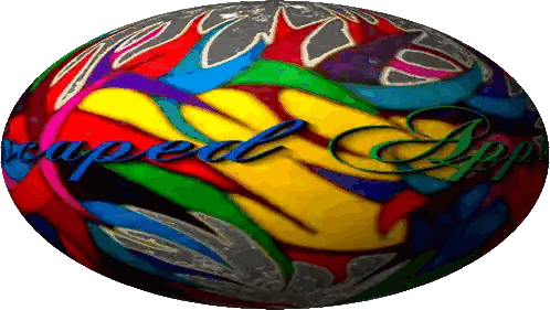 Colorful Sphere With Rope Wrapping Words Sticker
