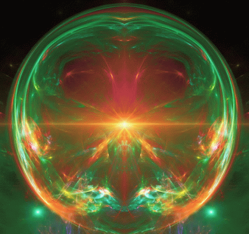 Colorful Sphere With Star In Center GIF