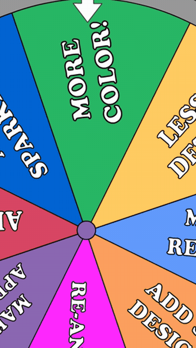 Colorful Spinning Wheel With Green Arrow GIF
