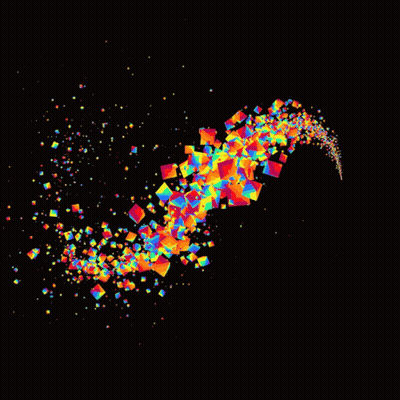 Colorful Squares On Black Background GIF