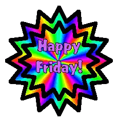 Colorful Star Saying Happy Friday Sticker