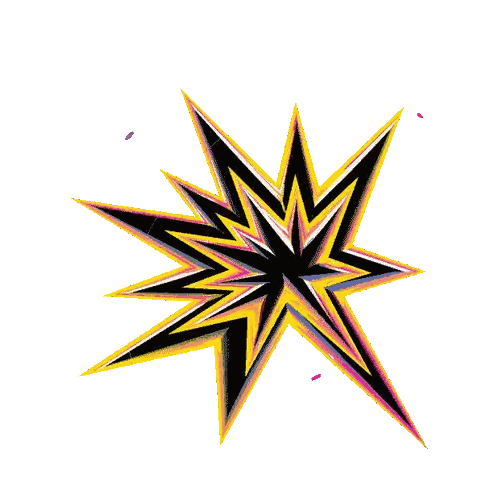 Colorful Star With Pink And Blue Lines Sticker