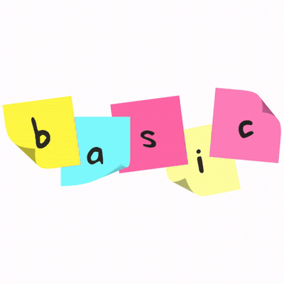 Colorful Sticky Notes Saying Basic GIF