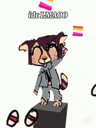 Colorful Striped Background With Idc Lmaoo GIF