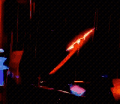 Colorful Superhero Flying Through Fire GIF