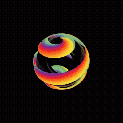 Colorful Swirl On Black Background GIF