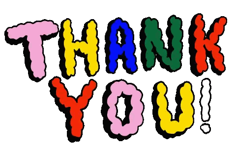 Colorful Thank You Letters Sticker