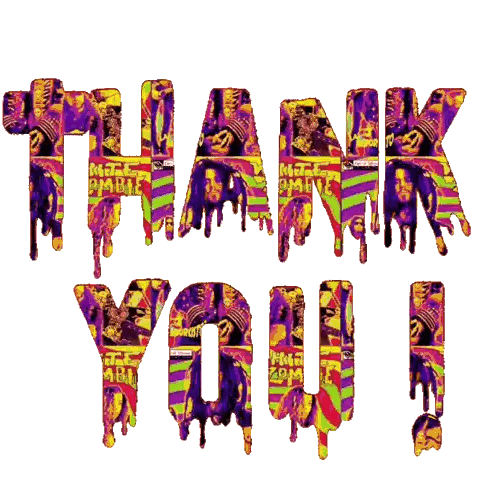 Colorful Thank You Sign With Bob Marley Sticker