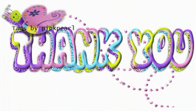 Colorful Thank You Sign With Butterfly GIF