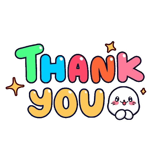 Colorful Thank You White Cat Sticker