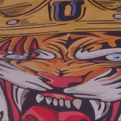 Colorful Tiger With Crown GIF