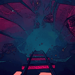 Colorful Train Tunnel Wreck GIF