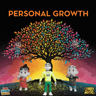 Colorful Tree Saying Personal Growth GIF