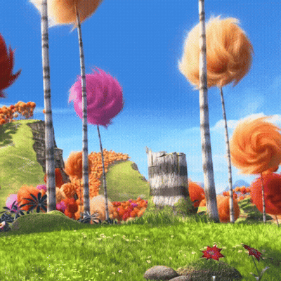 Colorful Trees In Field GIF