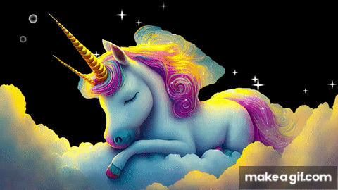 Colorful Unicorn On Cloud With Make A Gif.Com GIF