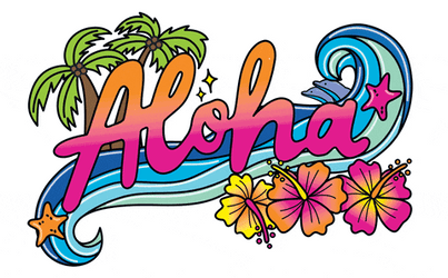 Colorful Wave Dolphin Aloha Print GIF