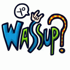Colorful Wazzup Text GIF