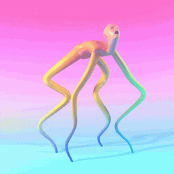 Colorful Weird Slim Figure GIF