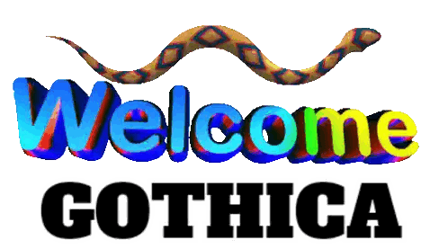 Colorful Welcome Gothica Sign With Snake Sticker