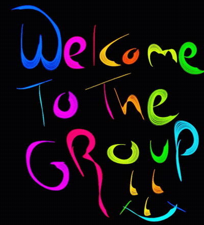 Colorful Welcome To The Group Sign GIF