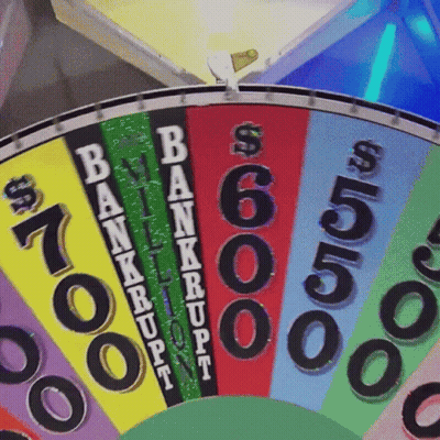 Colorful Wheel Of Fortune With Bankrupt GIF