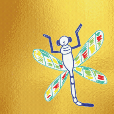 Colorful Winged Dragonfly GIF